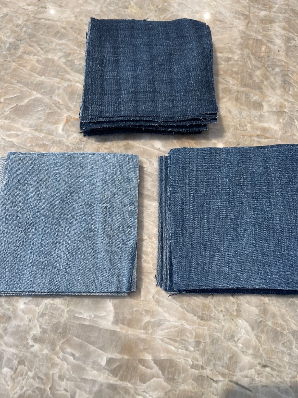 5" Inch Quilt Squares 61 Count Repurposed Denim